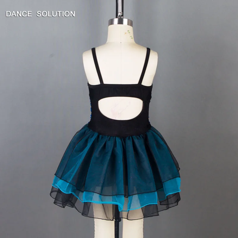 Black Bodice with Keyhole and Leotard Skirt Romantic Ballet Tutu for Girl Kid Stage Performance Costume Practice Dancewear 19018 |