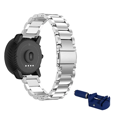 22 мм браслет из нержавеющей стали для Xiaomi Huami Amazfit Stratos 2/2S магнитный ремешок для часов Замена для Huami Amazfit Stratos - Цвет ремешка: silver add tool