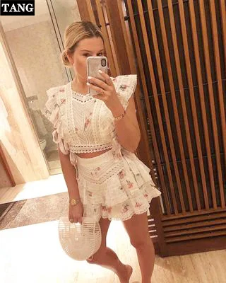 Новое поступление богемный Женский комплект из 2 предметов сексуальный топ с