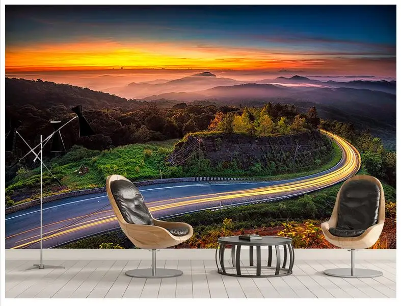 

Высокое качество горячая распродажа Новые Пользовательские 3d обои фрески естественная красота украшение красивые красочные облака горная...