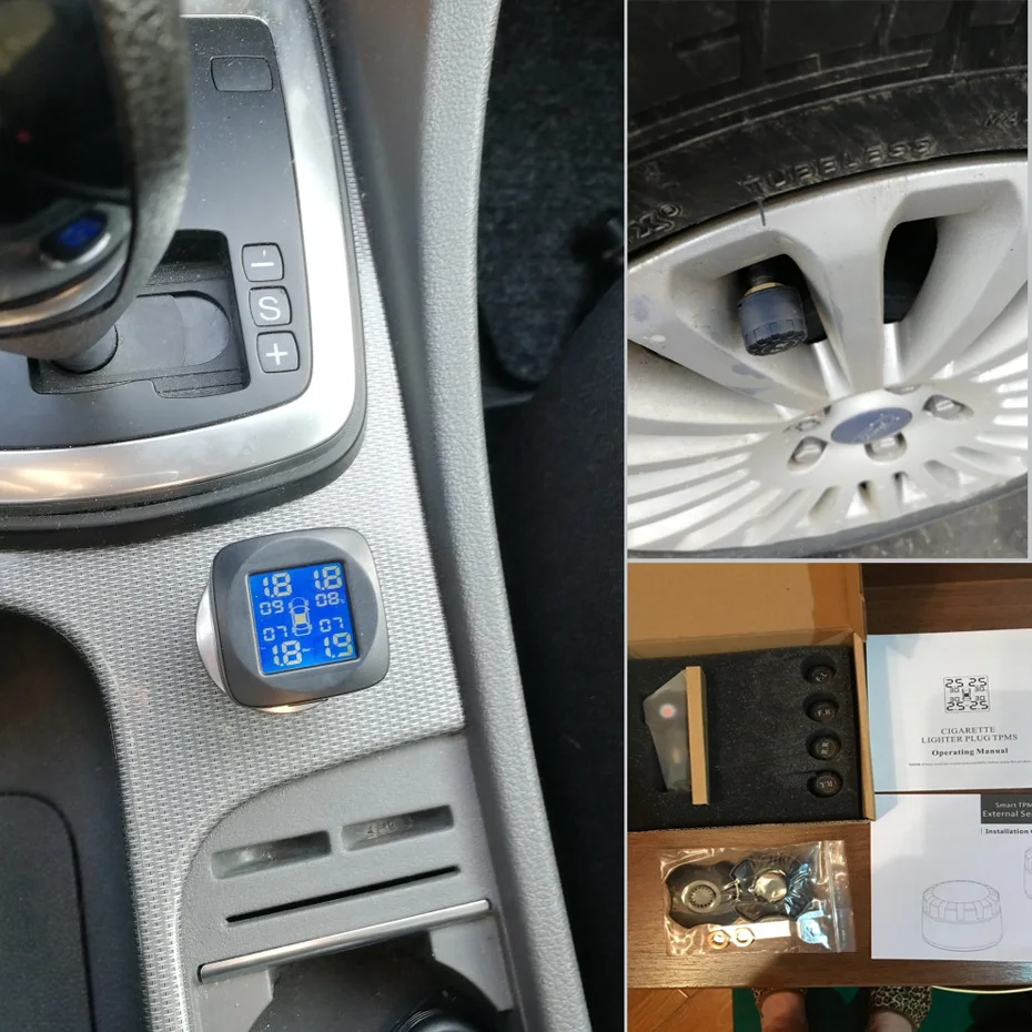 TPMS монитор давления в шинах автомобиля 4 внешних датчика температуры