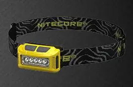 Nitecore NU10 налобный фонарь с широким диапазоном освещения светильник с USB Перезаряжаемый красный и белый светильник - Испускаемый цвет: Black yellow