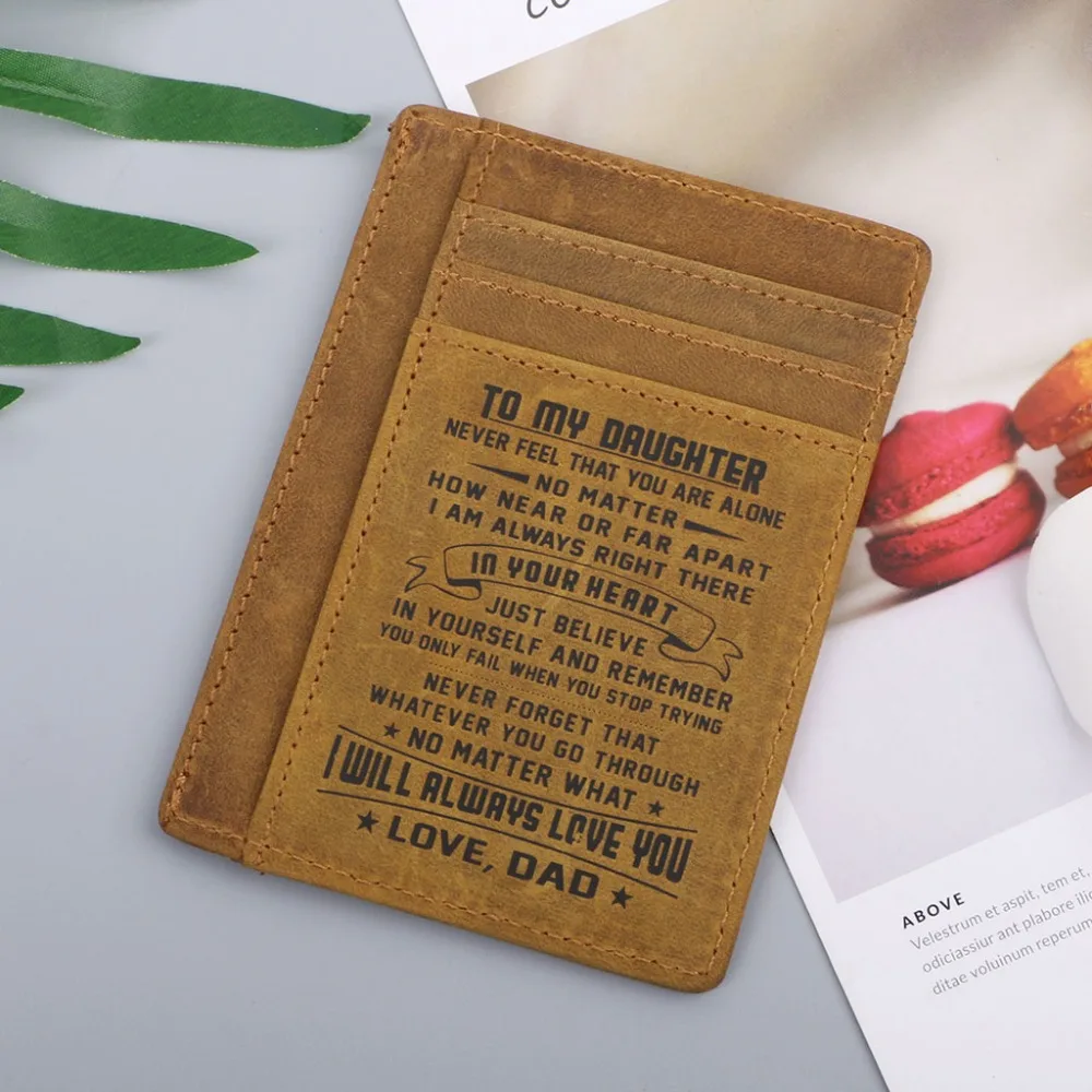 RFID держатель для карт чехол для папы, мамы, сына, дочери Подарок на годовщину, Рождество, день рождения, подарки тонкий кошелек 11x7,8x0,2 см Мода