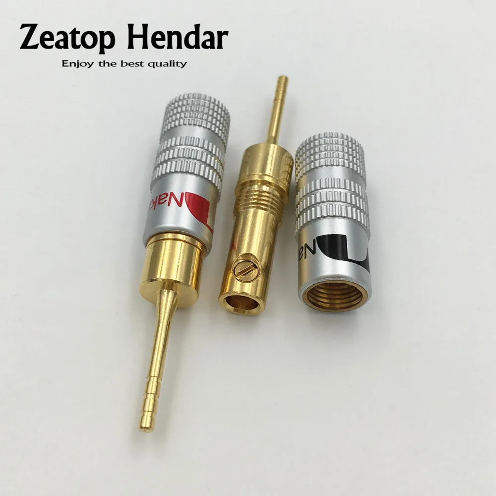 4 шт. Высокое качество Новинка 24 каратный Золотой динамик Nakamichi Pin 2 мм банановые