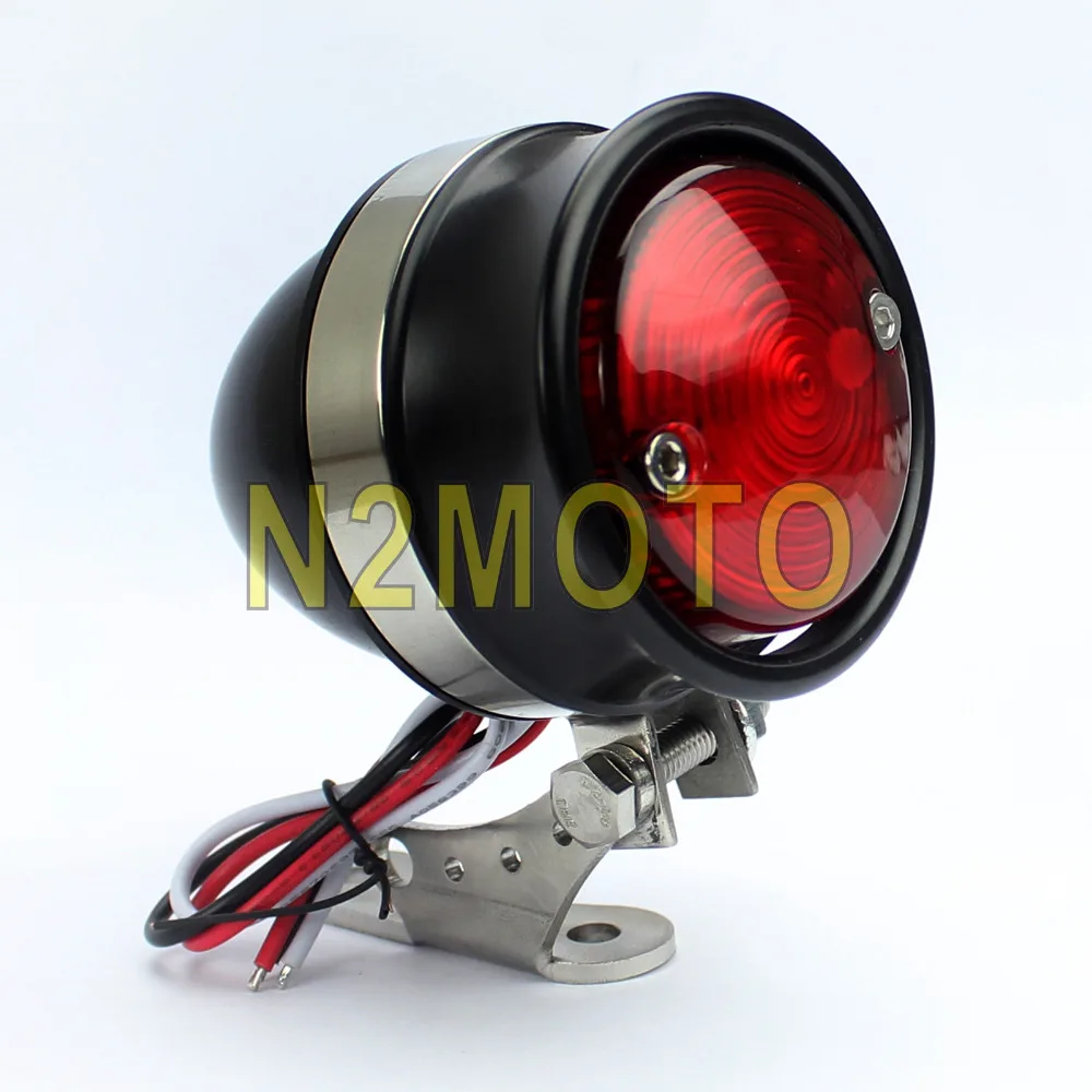 

CNC Aluminum Motorcycle black LED Taillight Brake Light License Plate Lamp Mini Bracket Mount for Harley Custom Retro Chopper