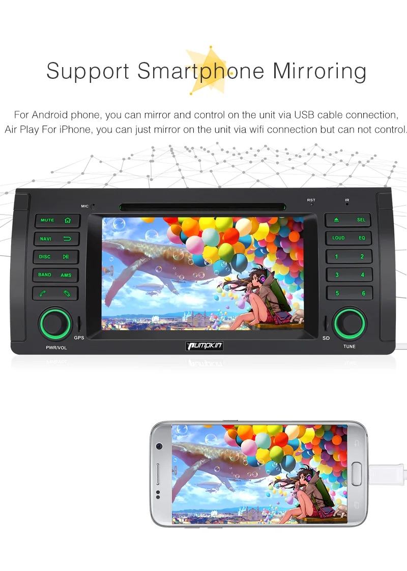 Тыква автомобильный мультимедийный плеер Android 8 0 GPS авто радио 4 Гб RAM Octa Core 2 Din 7