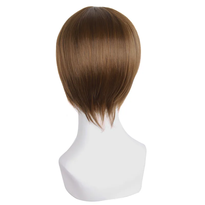 Brown MapofBeauty 1" короткие кудрявые волосы синтетические парики 20 цветов черный желтый белый коричневый блондин многоцветные косплей парик термостойкий - Цвет: Brown