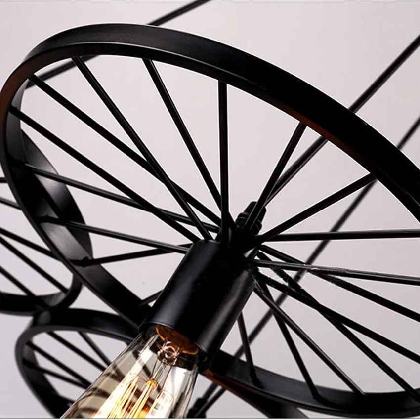 Подвесной светильник в форме колеса стиле лофт железная кованая люстра для