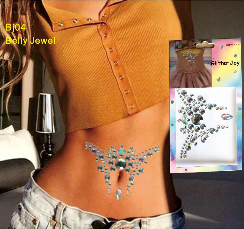 Блестящий 1 шт. хорошее качество украшения для тела живота самоклеящиеся