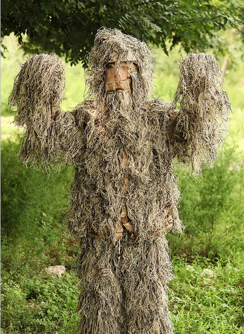 3D охотничьи военные костюмы Ghillie камуфляжная снайперская одежда для рыбалки