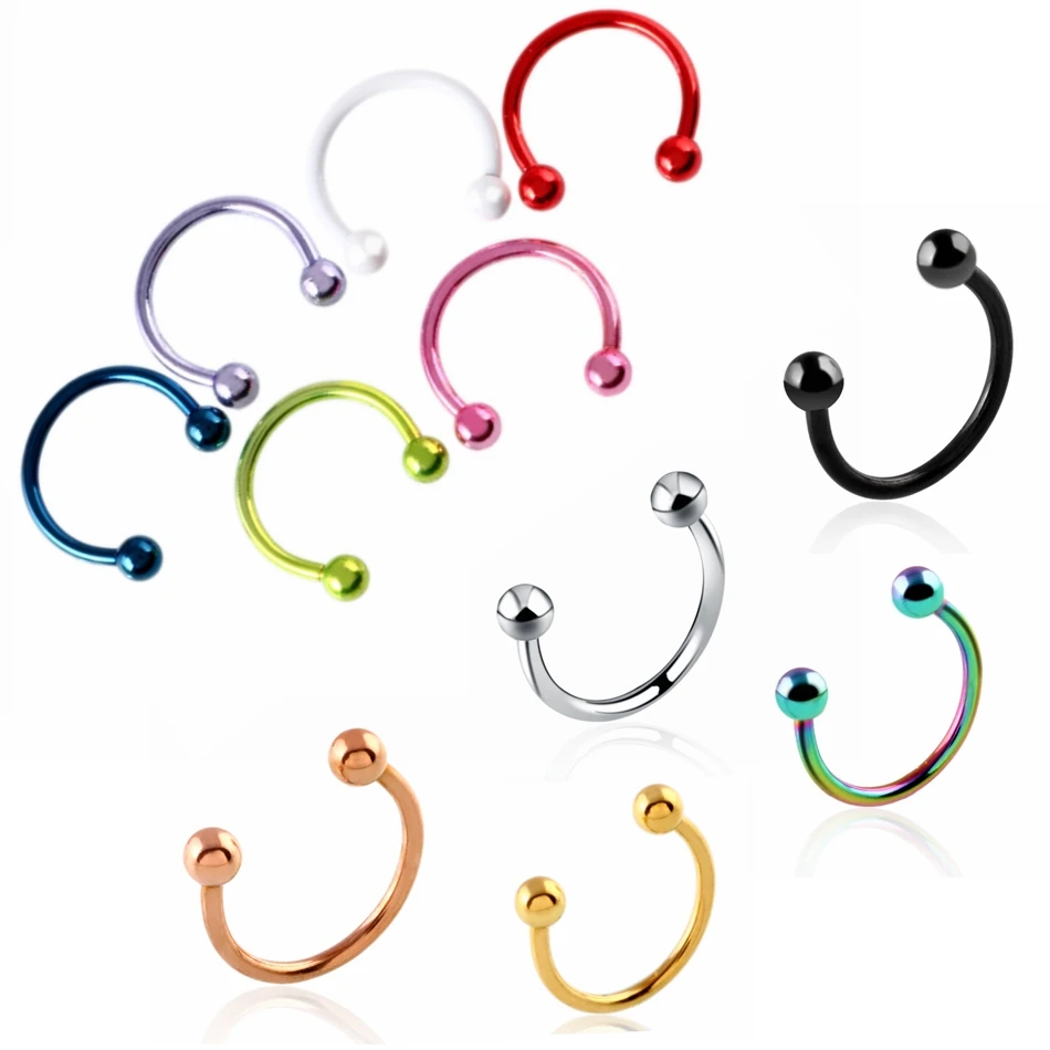 2шт. Пирсинг . Штанга для губы или носовой перегородки из хирургической стпли |