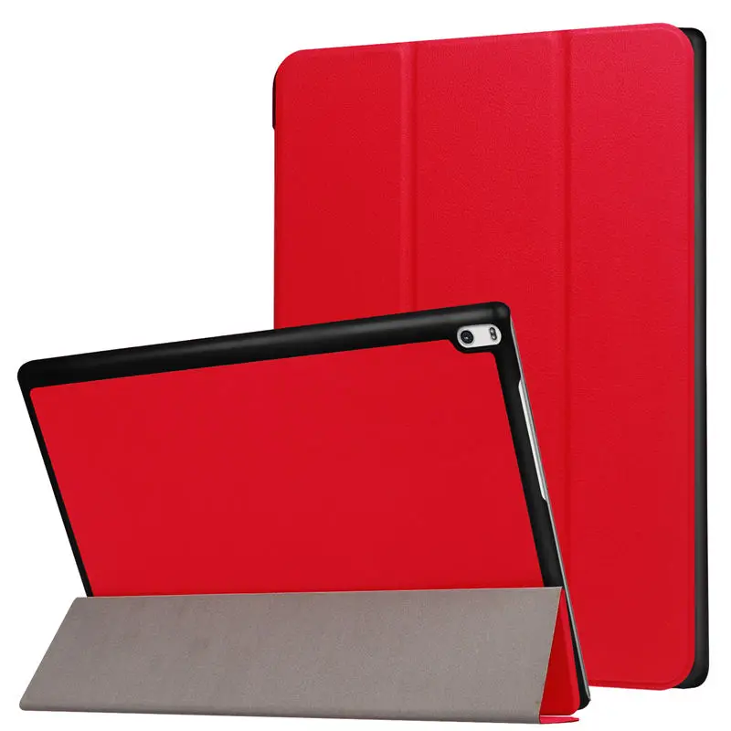 red Чехол-книжка из искусственной кожи чехол для lenovo TAB 4 10 плюс Smart Cover для lenovo TAB4 10 плюс TB-X704L TB-X704F TB-X704N 10,"+ Защитная пленка на экран+ подставка для ручек - Цвет: red