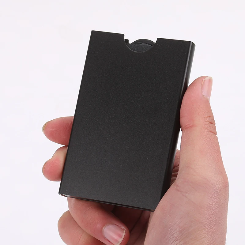 QOONG 2018 RFID Blocking Men Women Wallets Card Case Automatic Pop Up ID Credit Holder Pull-Down Cardholder KH1-028 |