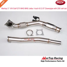 Выхлопная турбо труба MERTOP Racing 3 дюйма для MK5 MK6 A3 2 0 T с 200 ячейками