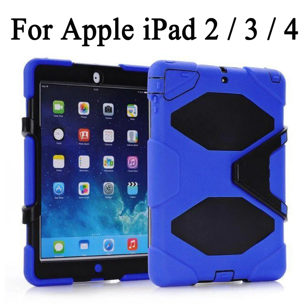 Противоударный армированный гибридный защитный чехол с подставкой для Apple iPad 2 3 4