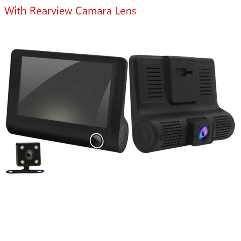 with rearview camara Горячая Распродажа, Автомобильный видеорегистратор с 3 объективами камеры 4,0 дюймов, видеорегистратор с двумя объективами, видеорегистратор заднего вида, Автомобильный регистратор, видеорегистратор - Название цвета: with rearview camara