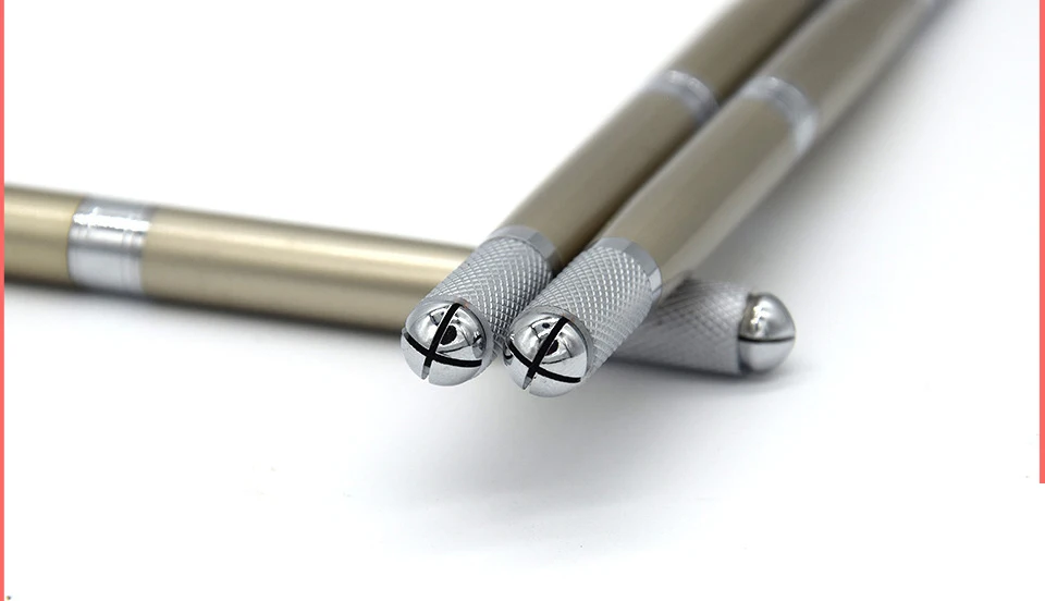 Ручка для перманентного макияжа с 3 головками микроблейдингом татуажа бровей