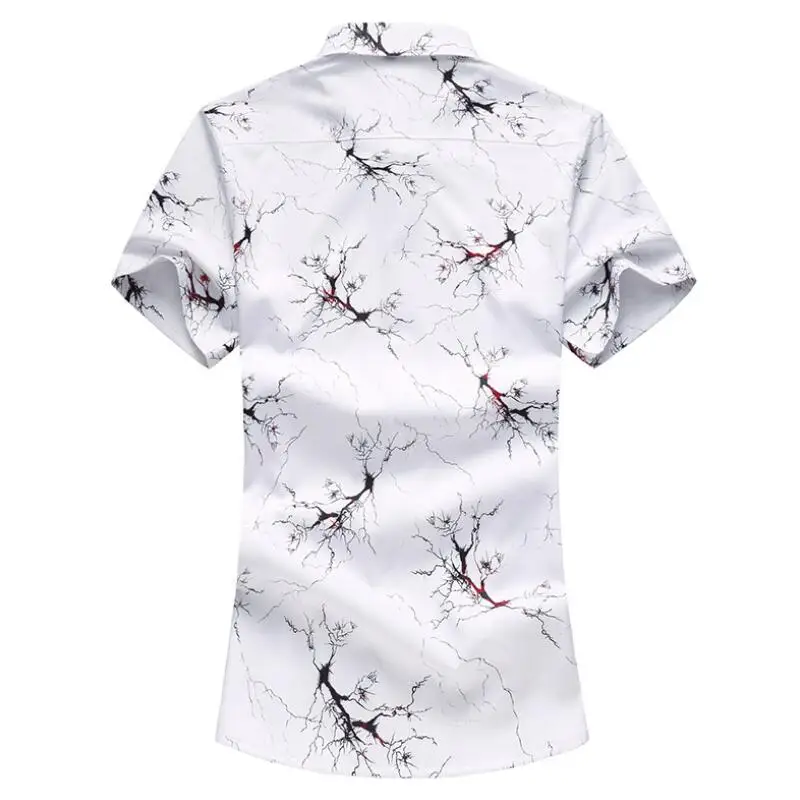 M 7XL Мужская гавайская рубашка 2018 мужской Повседневное Camisa Masculina печатных Пляжные