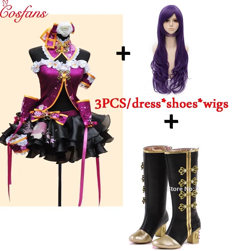 2018 новое платье Love Live Tojo Nozomi фиолетовое LoveLive костюм Чонсам для косплея с обувью