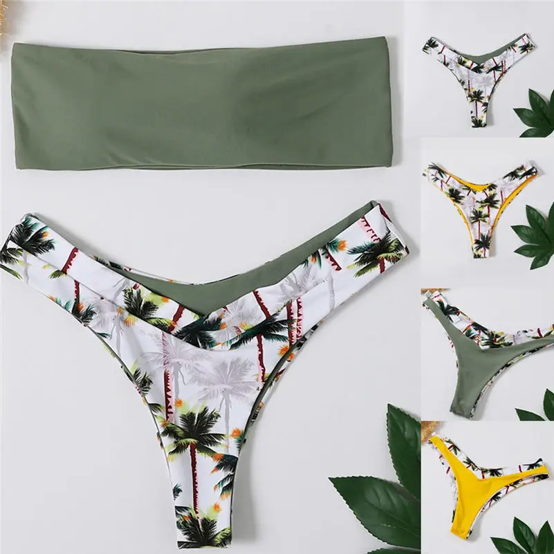 Бикини 2019 сексуальный женский купальник комплект бикини с принтом кокоса