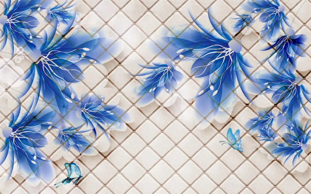 3d занавески на заказ с синими цветами модный Декор для дома спальни|curtain