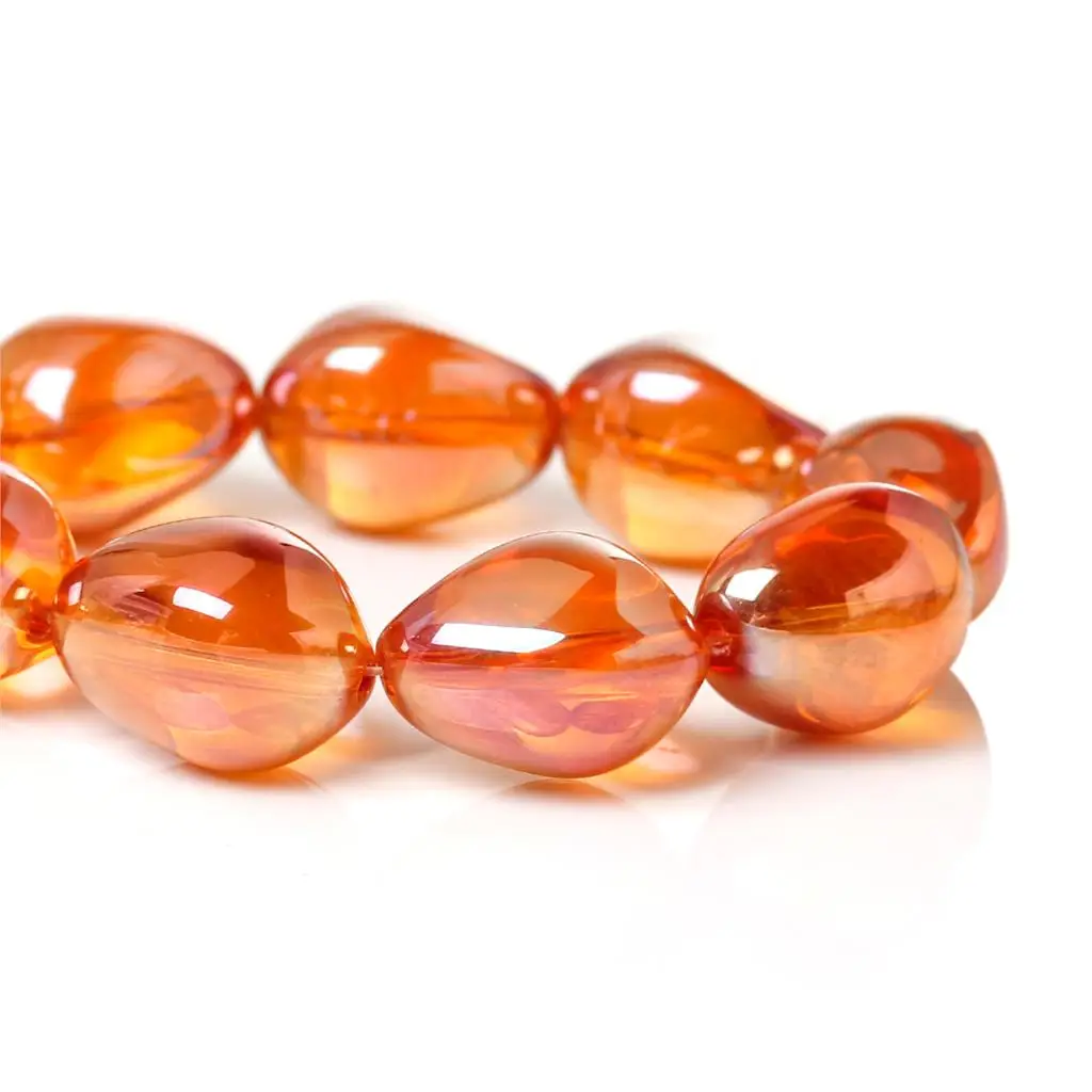 DoreenBeads стеклянные бусины россыпью каплевидные оранжевые граненые около 17 мм (5/8