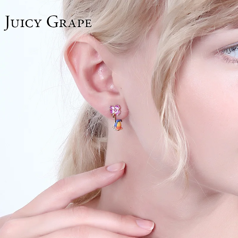 Серьги для женщин голубая птица букле D Oreille милые ювелирные изделия