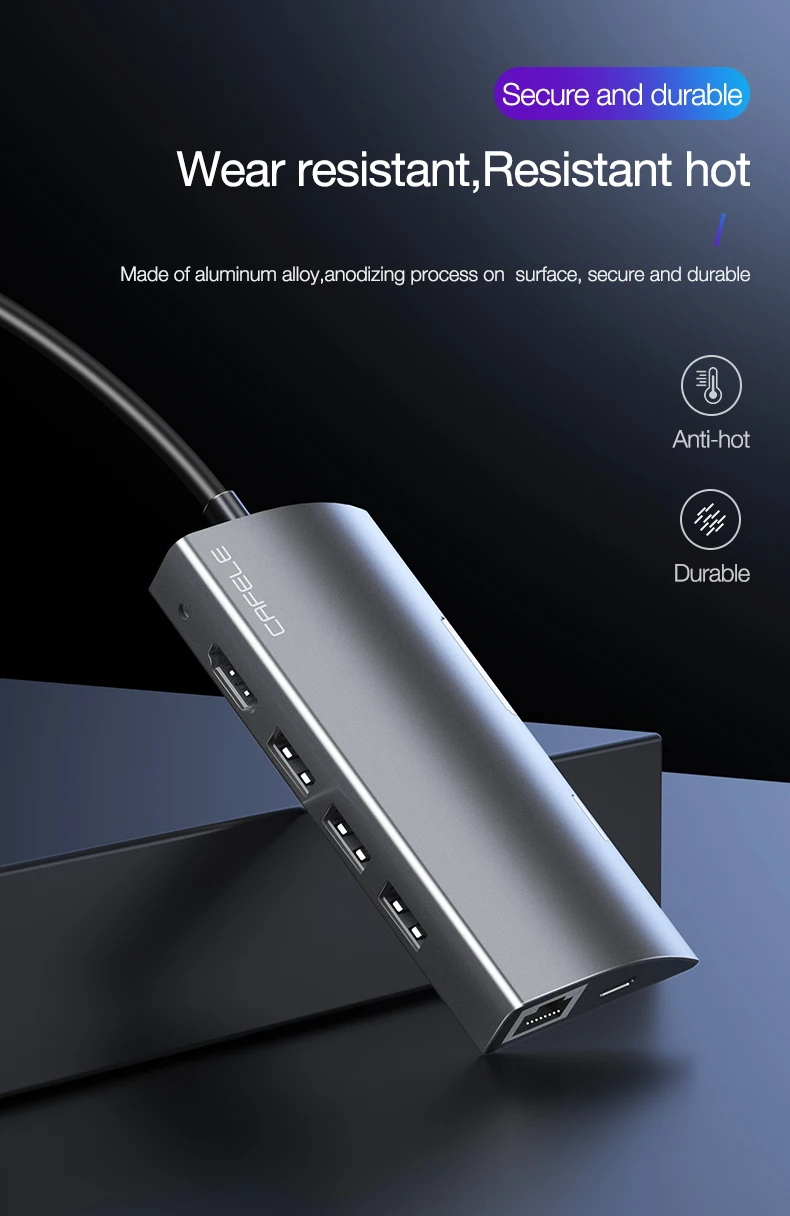 CAFELE Многофункциональный USB C концентратор, type C к Мульти USB 3,0 HDMI адаптер док-станция для MacBook Pro Аксессуары USB-C сплиттер type C 3,1
