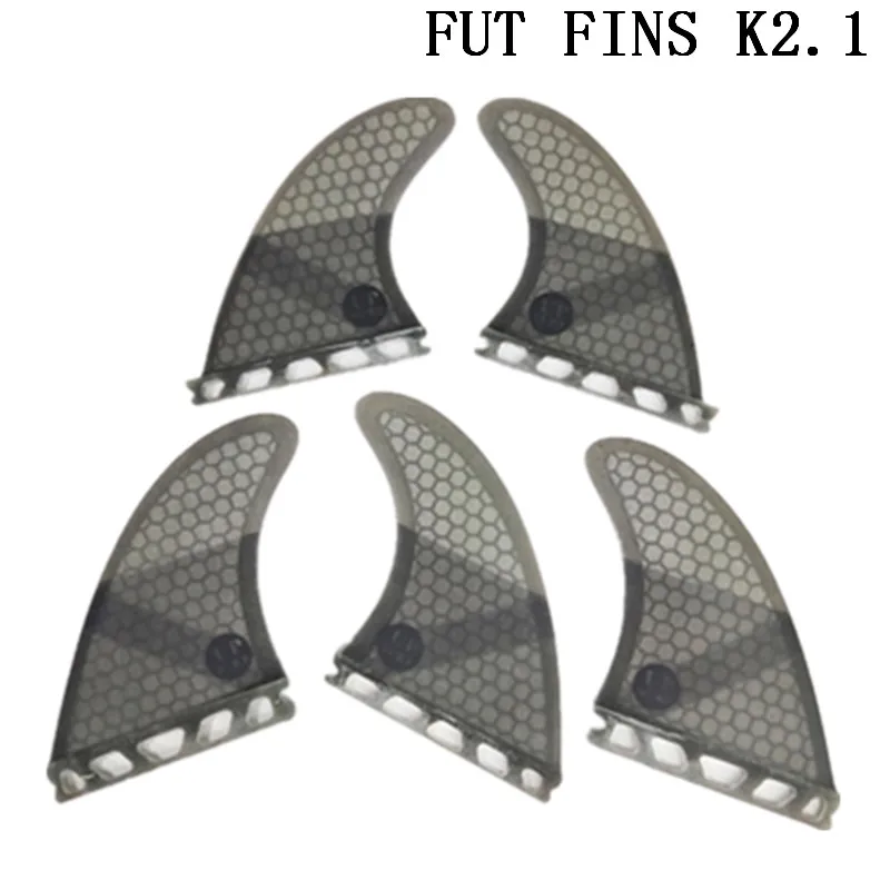 Surf Future Fin K2.1 плавники для серфинга из стекловолокна сотовые три-четыре плавники Quilhas Подруливающее Устройство 5 плавников набор - Цвет: Gray