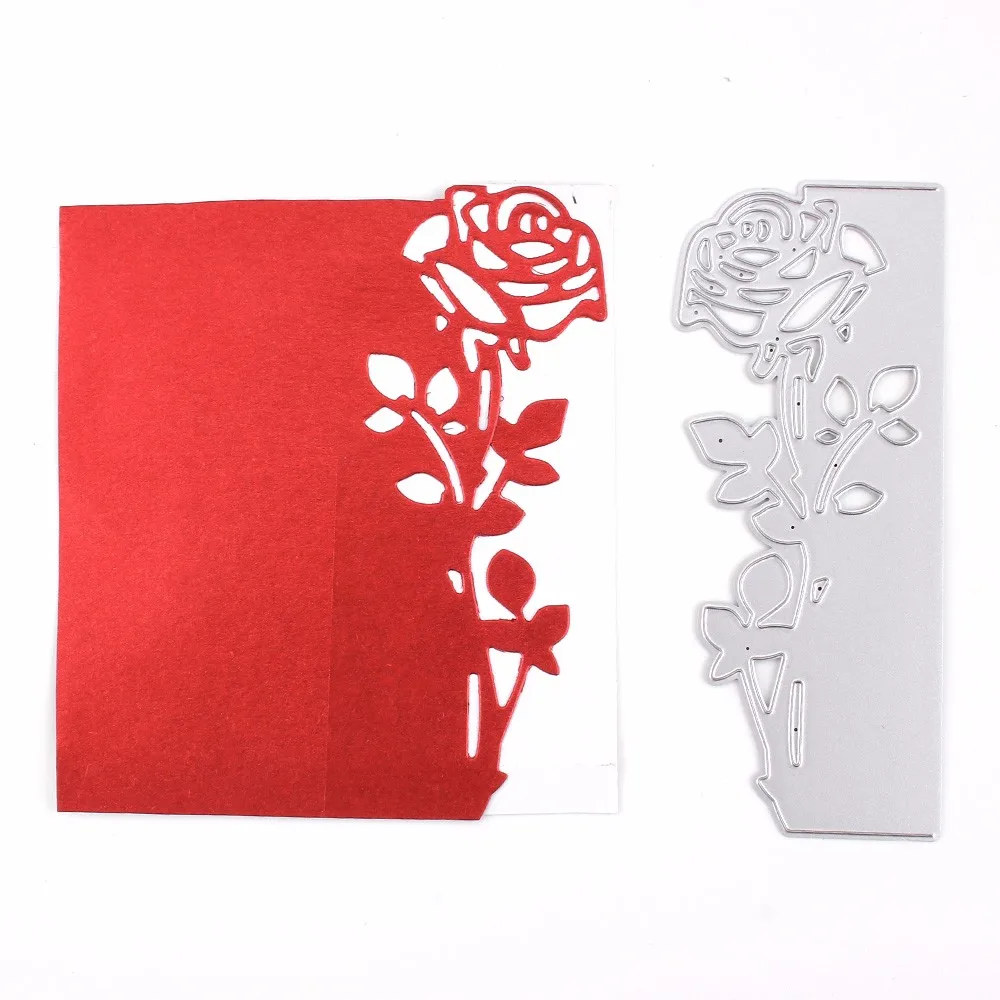 Металлические режущие штампы для скрапбукинга с розами и листьями новинка