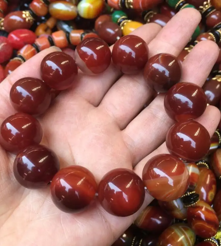 Free shipping big 20mm red yellow blue round Natural stone Bangle bracelet | Украшения и аксессуары