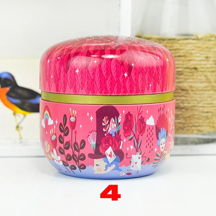 Жестяная коробка для чая с 2 крышками и крышками|tin box|round tin boxiron box |