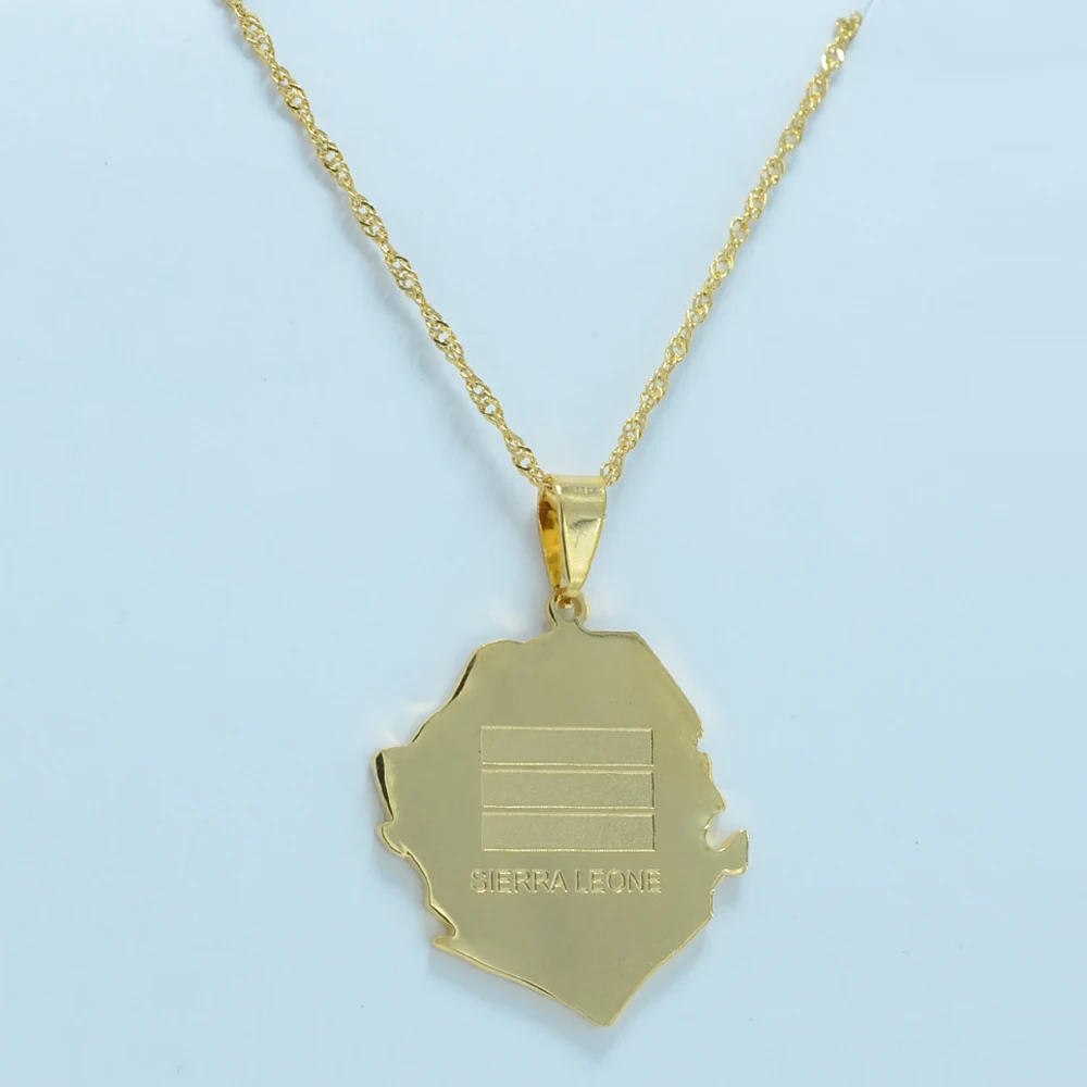 Золотой флаг стеллажа карта Карта Африки карты ювелирные изделия # J0354|Ожерелья с