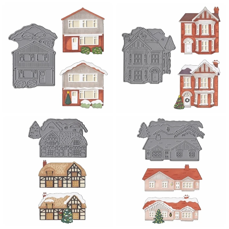 Набор домашних рождественских орнаментов металлические штампы трафареты для