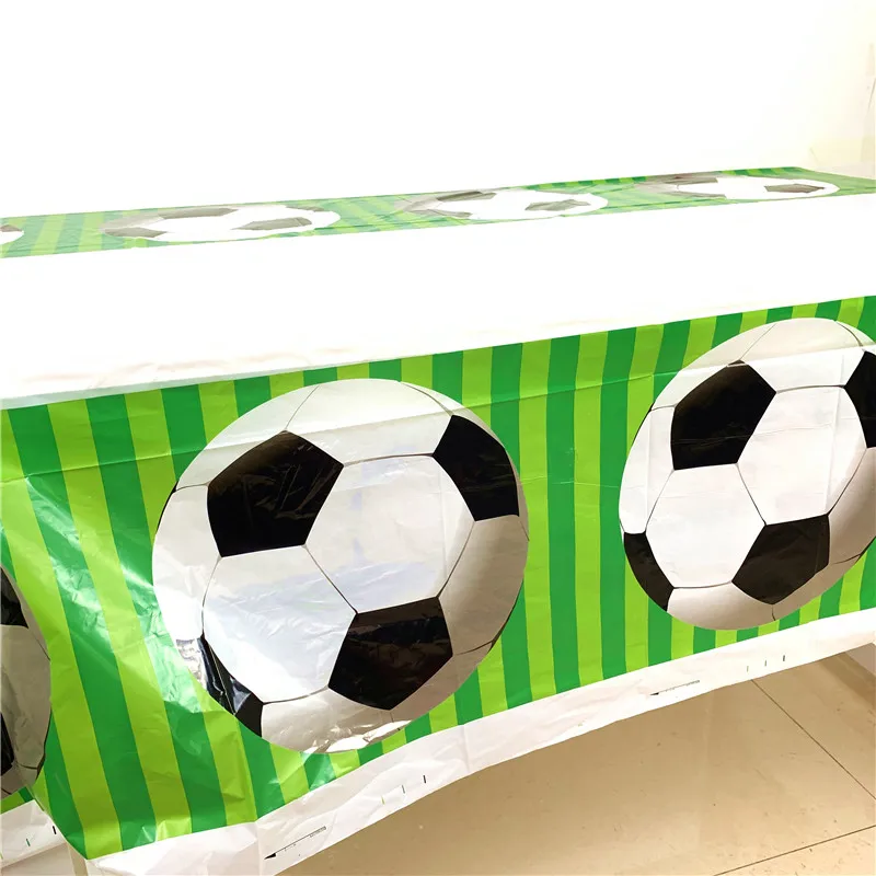 

1Pcs White Football Theme Design Boy Girl Birthday Party Paper Tablecover Family Party Tableware Set Wedding Tablecloth Supply