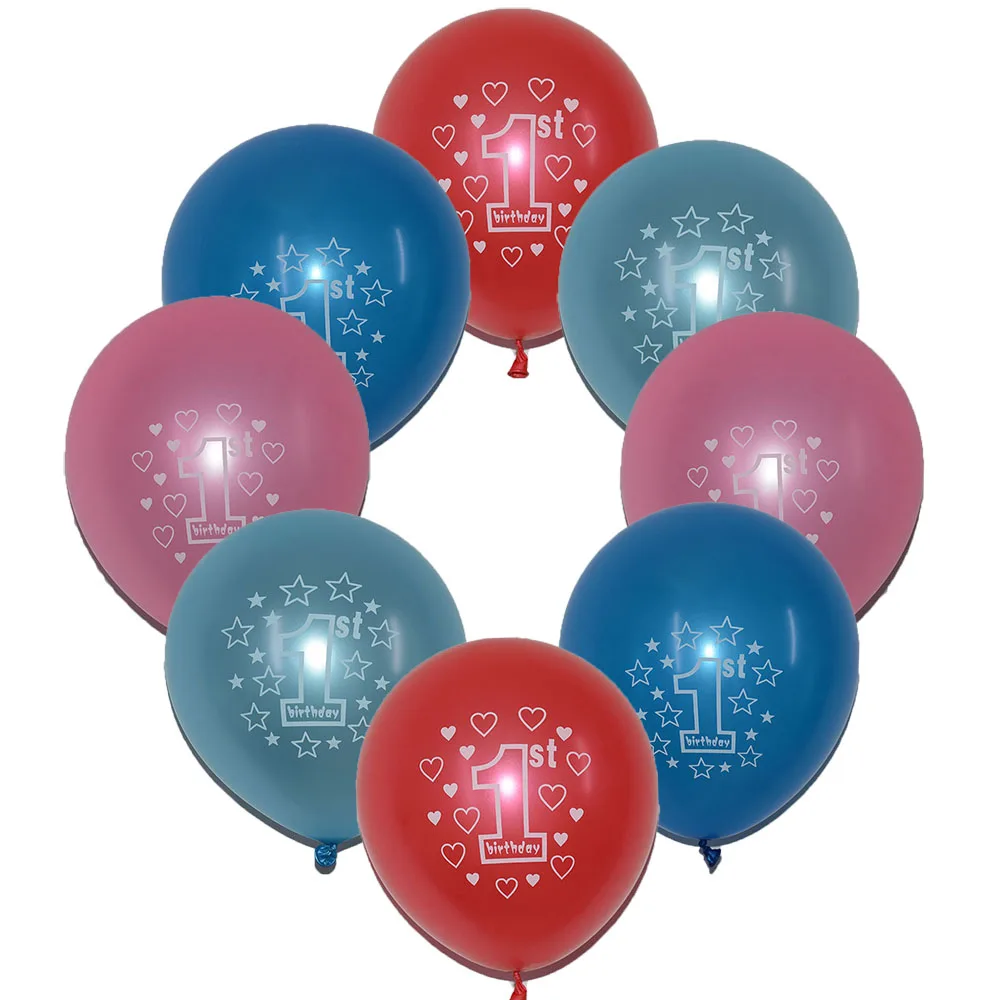 100 шт. перламутровые воздушные шары с принтом для первого дня рождения мальчиков