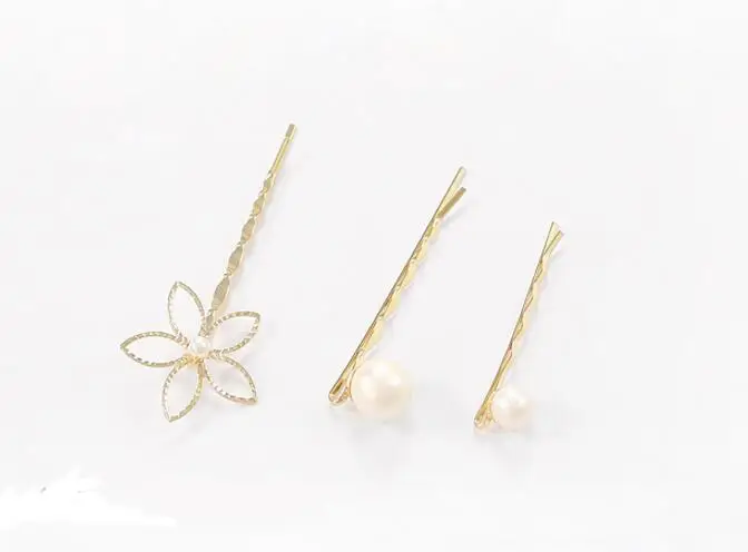 Ta314 корейские ювелирные изделия полые цветы имитация жемчуга из трех частей одно