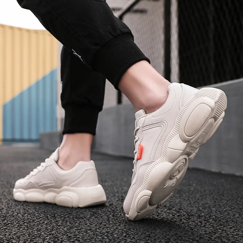Manxixi brand 2019 new men's shoes trend sports small whiteboard wild casual bear white old 1206 | Обувь