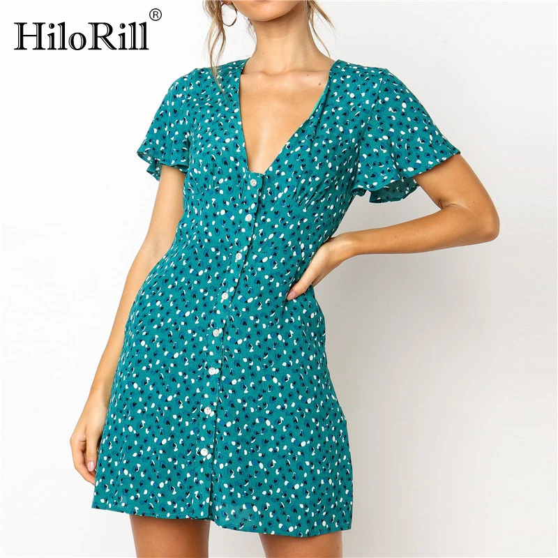 HiloRill/летнее платье с цветочным принтом Женские пикантные вечерние платья