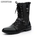 Мужские ботинки с высоким берцем COVOYYAR Knight, британские БОТИНКИ мартинсы на осень и зиму, черные мужские ботинки с пряжкой MBS670, 2022