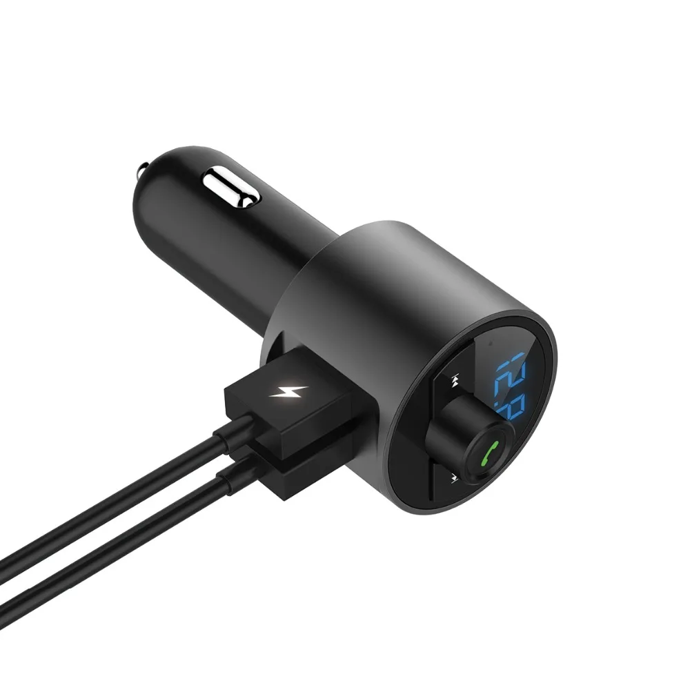 LCAV BT56 беспроводной fm передатчик для радиостанции bluetooth адаптер двойной QC 3 0 usb