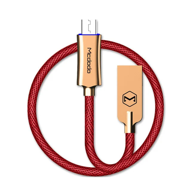 10 шт./лот Mcdodo Micro USB кабель для быстрой зарядки USB кабель для передачи данных для samsung Xiaomi Android мобильный телефон автоматическое отключение USB шнур - Цвет: Micro Red