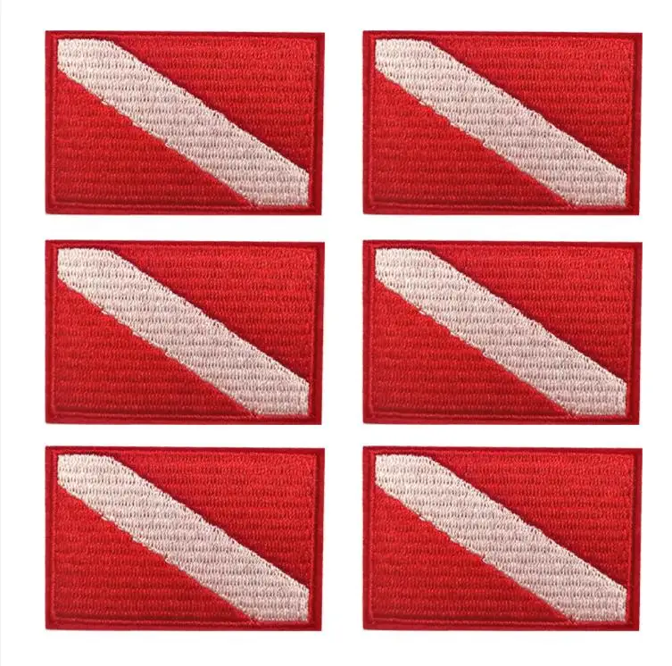 6PCs 12 шт., 6 шт., флаг для дайвинга, нашивка, значок для рюкзака, железный вышитый жилет, сумка, колпачок, нашивки для подводного плавания - Цвет: 6PCs