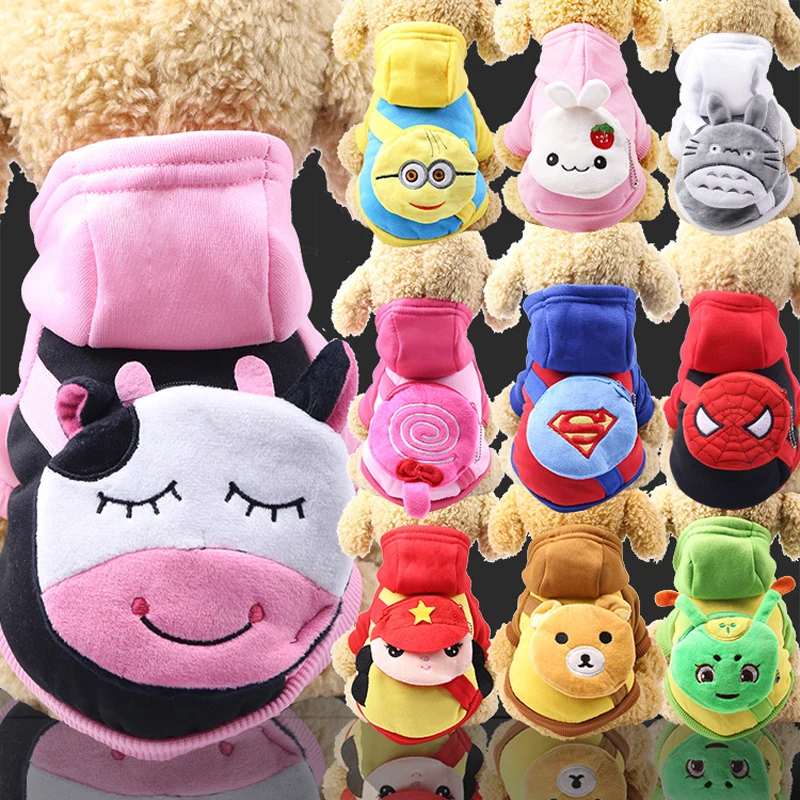 

Autumn and winter dog clothes suitable for small and medium-sized dog coin purse cartoon cat dog sweater fleece pet clothing
