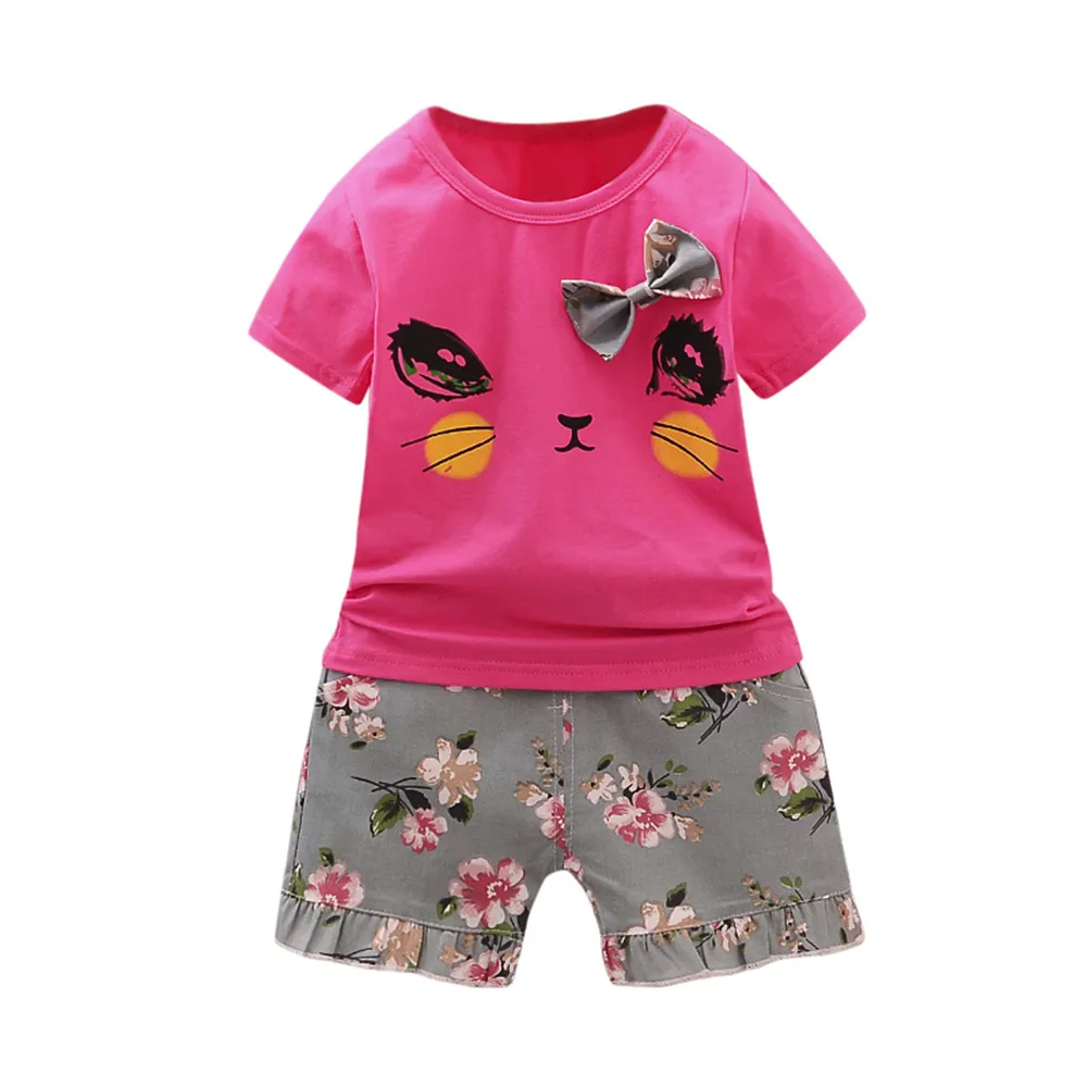 Летняя одежда для маленьких мальчиков из 2 предметов топы с короткими рукавами и