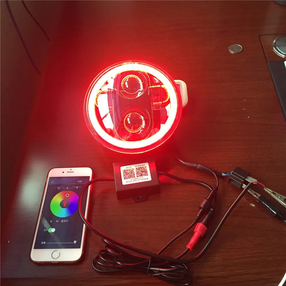 5 3/4 RGB многоцветный белый красный синий зеленый светодиод Halo Angel Eye фары 75 дюймов LED