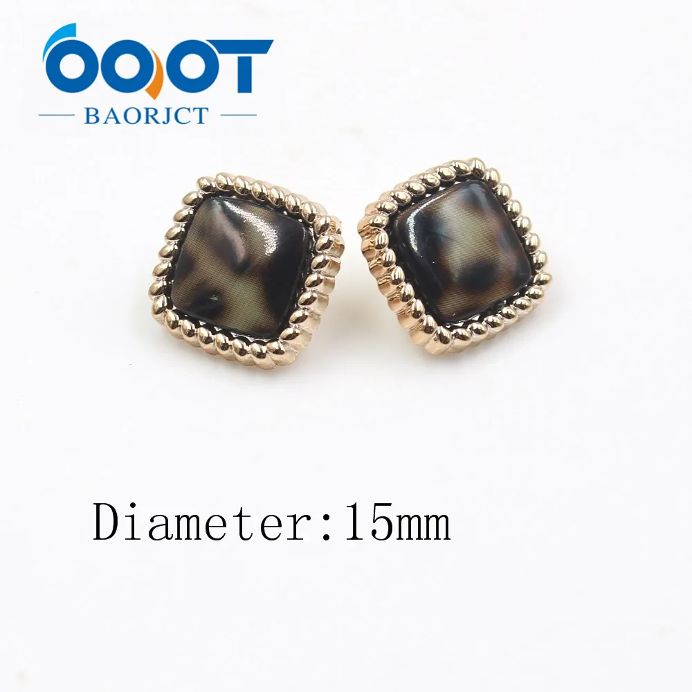 OOOT BAORJCT A-19701-735 10 шт. 15 мм высокое качество Модные леопардовые кнопки из смолы