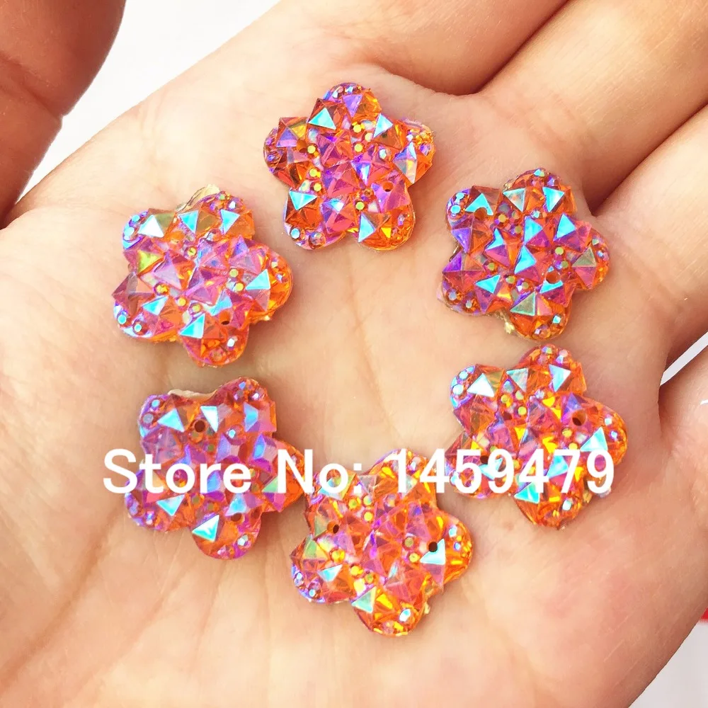 Полимерная звезда по всему небу 120 шт. оранжевый цвет AB 16 мм цветение сливы шитье
