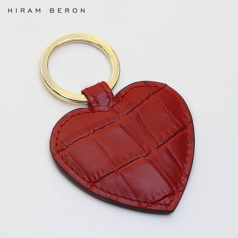 Hiram Beron Peronsalize крокодиловая кожа узор милый держатель для ключей с сердечком Прямая поставка