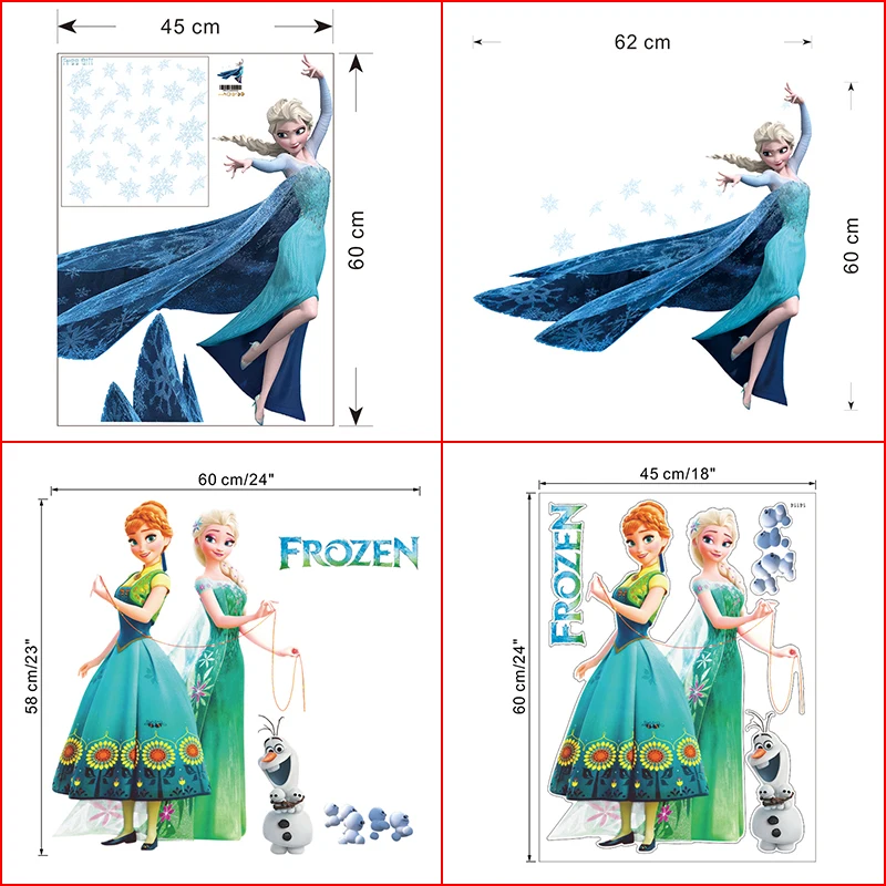 Мультфильм Холодное сердце 2 фильм Эльза Анна Принцесса настенные наклейки для девочек комнаты украшения дома DIY фотообои с героями аниме плакат детские наклейки на стену